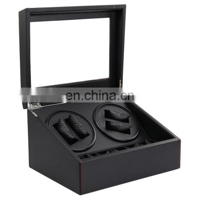 Watch Winding Carbon Fiber High Quality Watch Winder Motor Stop Automatic Watch Jewelry Display Cabinet Box