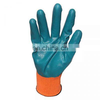 Outdoor Construction Labor Protective Safety 13G Knitted PU Coated Cut Resistant Work Glove photo-3