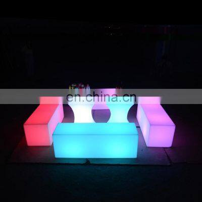 Led Lighting Rental Furniture Illuminated Plastic Clear Light LED Bar Seating Led Plastic Party Chair White Wedding Chair