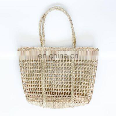 Seagrass Handbag Home Handmade Natural Seagrass Tote Bag Straw Woven Beach Bag High Quality Wholesale