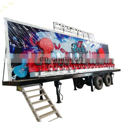 Popular amusement fairground rides crazy wave ride on trailer