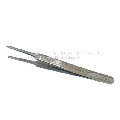 Textured Stainless steel tweezers ST series elbow bird nest hair picking electronic maintenance antimagnetic acid proof anti-static tweezers ST-13