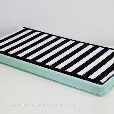 Foldable Storage Polyester Ottoman-Striped Pattern
