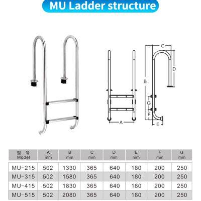 High Quality SS Steel Frame 4-Step Ladder for Above Ground Swimming Pool With Non-Slip Plastic Steps photo-5