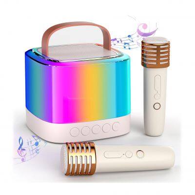 Kidz Speakers bluetooth high quality Karaoke Player with Wireless Mic and KTV Light for Christmas Gifts Portable Kids Toy