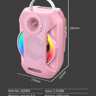 JQS405 OEM Bass Sound Portable 4-inch Speaker 8W Power Wireless Bluetooth Speaker for Outdoor