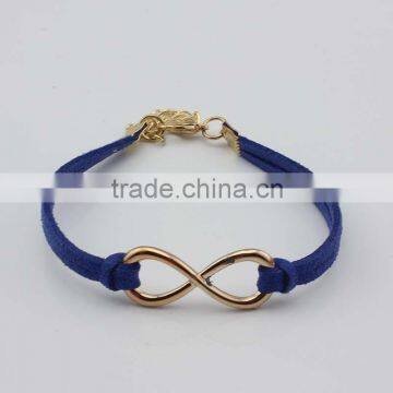 Big Gold Infinity Braided Leather Bracelet Lobster Claw Clasp Black Men Jewelry photo-4