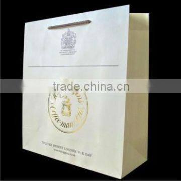 Luxury Shopping Paper Bag for Cloth, 300g White Printed Paper Bags