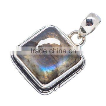 925 SOLID STERLING FINE SILVER LABRADORITE PENDANT