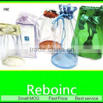 Bags with logo clear vinyl drawstring bag