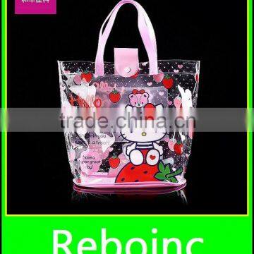 Waterproof large storage bag customized plastic pvc zipper handbags