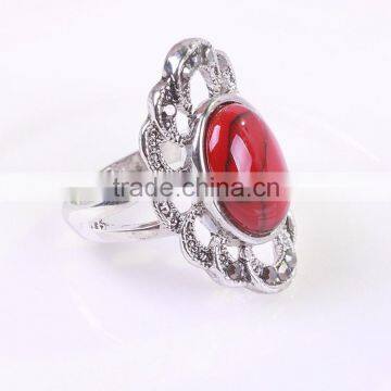Fashion Rhodium Silver Jewelry Big Ring With Turquoise Stone Indian Ring photo-2