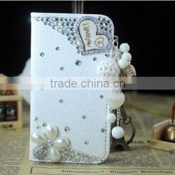 Pearls Bling for Iphone 5 Wallet Case,for Pearls Iphone4 Wallet Case, for Leather Iphone 4 Case, for Wallet Bling Iphone 5 Case