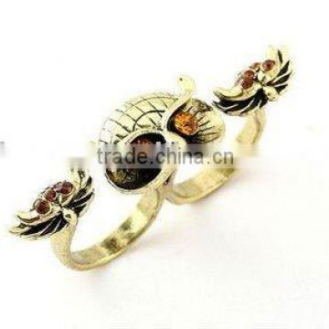 2011 fashion owl double ring