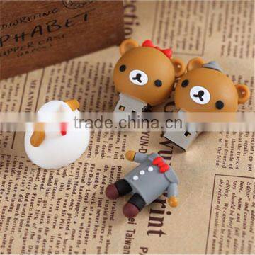 custom creative usb flash drive PVC soft plastic usb stick Cute cartoon U disk