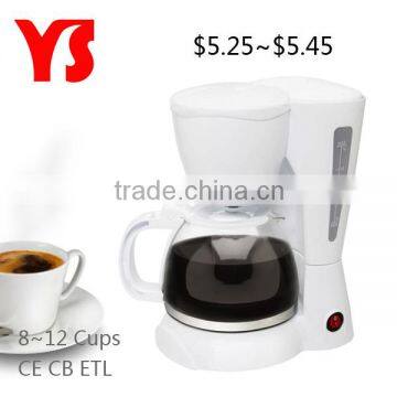 CE,GS,LFGB approval 8~10 cup 900W electric drip coffee maker glass jar equipped