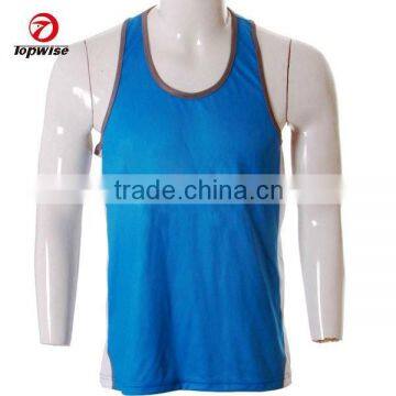 Topwise sublimation Summer style blue vest singlets gyms sports waistcoat