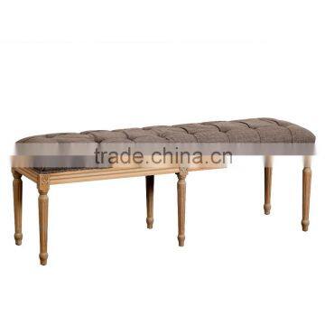 French European Style Fabric Stool Antique Bed End Ottoman photo-2