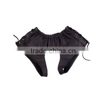 NEW 2015 GOTHIC BLACK BONDAGE LEATHER SHORTS SOFT LEATHER MATERIAL