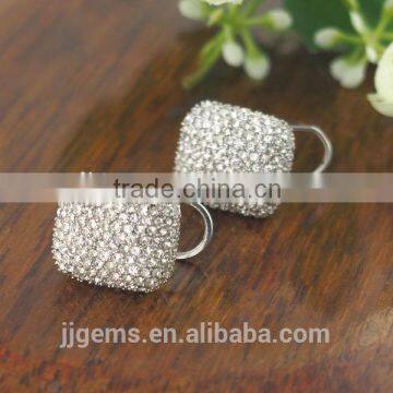 2014 High Quality Fashion Latest silver man made diamond earrings