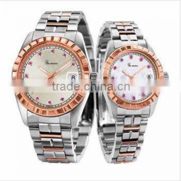 Stainless Steel Couple Watch, Quartz Analog