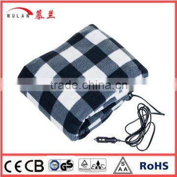 Portable 12v Travel Car Electric Heated Blanket With CE GS