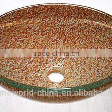 new style coloured glass washing basin