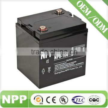 Maintenance AGM lead acid battery 6v 100ah for transportation