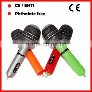6P phthalate free PVC inflatable toy microphones for kids
