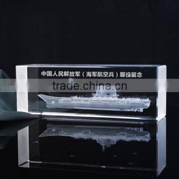 3D laser crystal paper weight craft