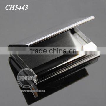 New Arrival High-Grade Magnetic Lock Stainless Steel Metal Black Leather Luxury Business Card Case photo-3