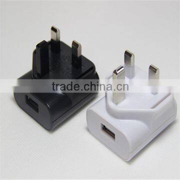 OEM BS 5v 500ma universal uk usb 3pin wall charger for samsung