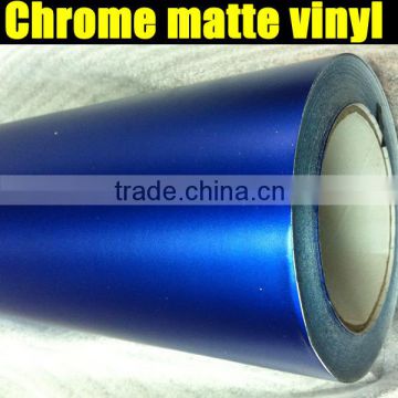 chrome matte blue vinyl film 1.52*20m with air free bubbles