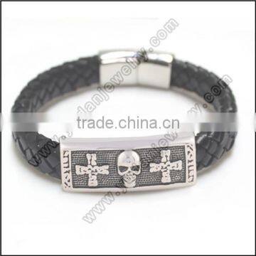 Handmade skull Bracelets Wide Leather Cuff