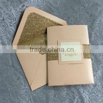 high quality crown indian vintang wedding invitation card with glitter