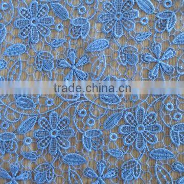 Newest fashion blue africa dry lace fabric for wholesale