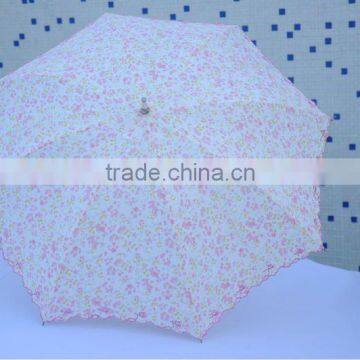 Flower Full Painting Straight Umbrella Both Use in Sun and Rain photo-2