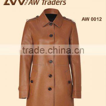 ladies leather jacket, leather coat , long coat , leather jacket