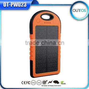 Outdoor 5000mah mobilr slim solar battery charger for phone case