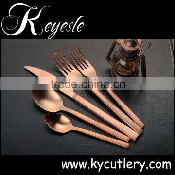 gold cutlery,flatware set,copper cutlery