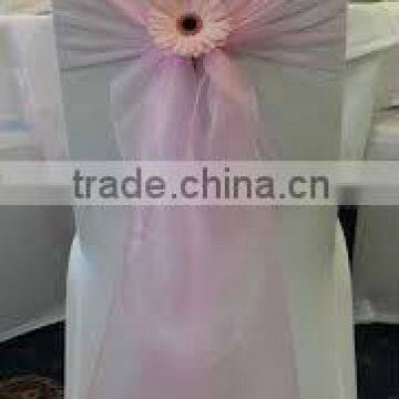 Decorative crystal organza tie backs for chair covers