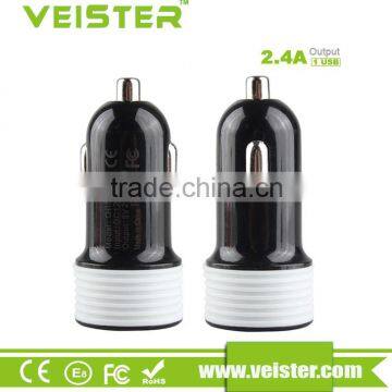 Veister Fashionable Hot Sale Metal Ring 5v2100mah Dual Car Usb Charger