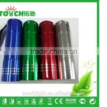 Super Mini 9 Leds Led Flashlight for Promotion Aluminum Alloy Led Lamp 3*AAA Battary With Nylon Wrist Strap photo-6