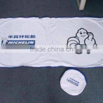 Customized Tyvek Car Sun Shield Heat transfer printing front window foldable car sun shade