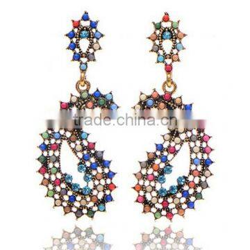 Colorful Indian Earrings,Kundan Studded Ethnic Yet Modern Indian Earrings,Boho Earring,Aztec Earring,Tribal Earring