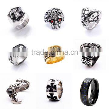 Wholesale Titanium Steel Jewelry Fashion Engagement Men's Cross Ring photo-6