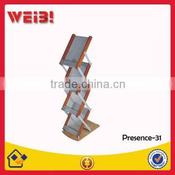 Z Shape Library Wood Shelf