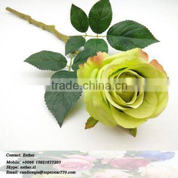 Wholesale Natural Green Silk Roses