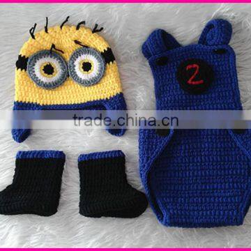 crochet newborn baby clothing set crochet minion photo props baby crochet minion outfit