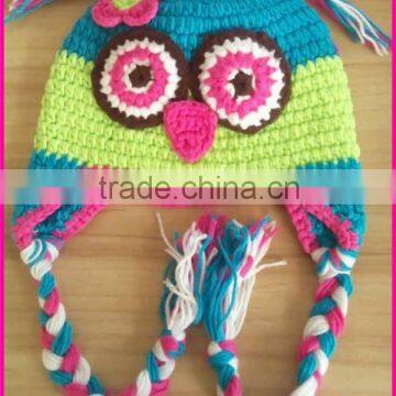 kids handmade knit crochet baby animal owl hat earflap pattern